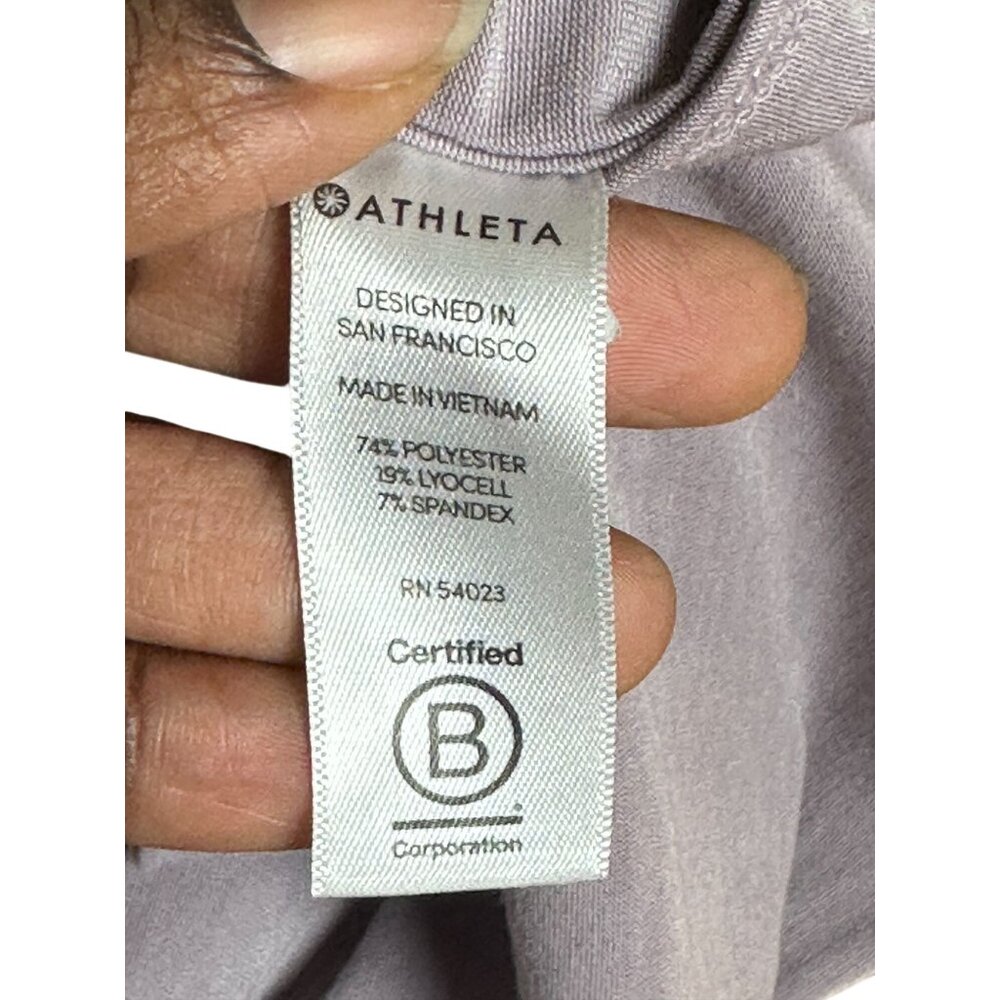 Athleta Lavender Scoop Neck Tunic Tee Size M Stretchy Soft - Picture 3 of 6